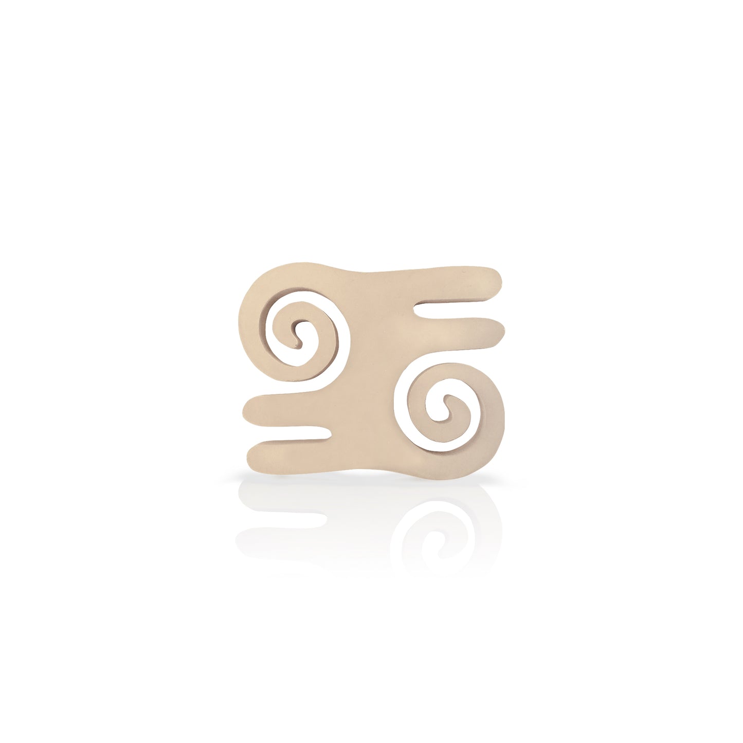 cream coloured Atiko adinkra coaster on white background.