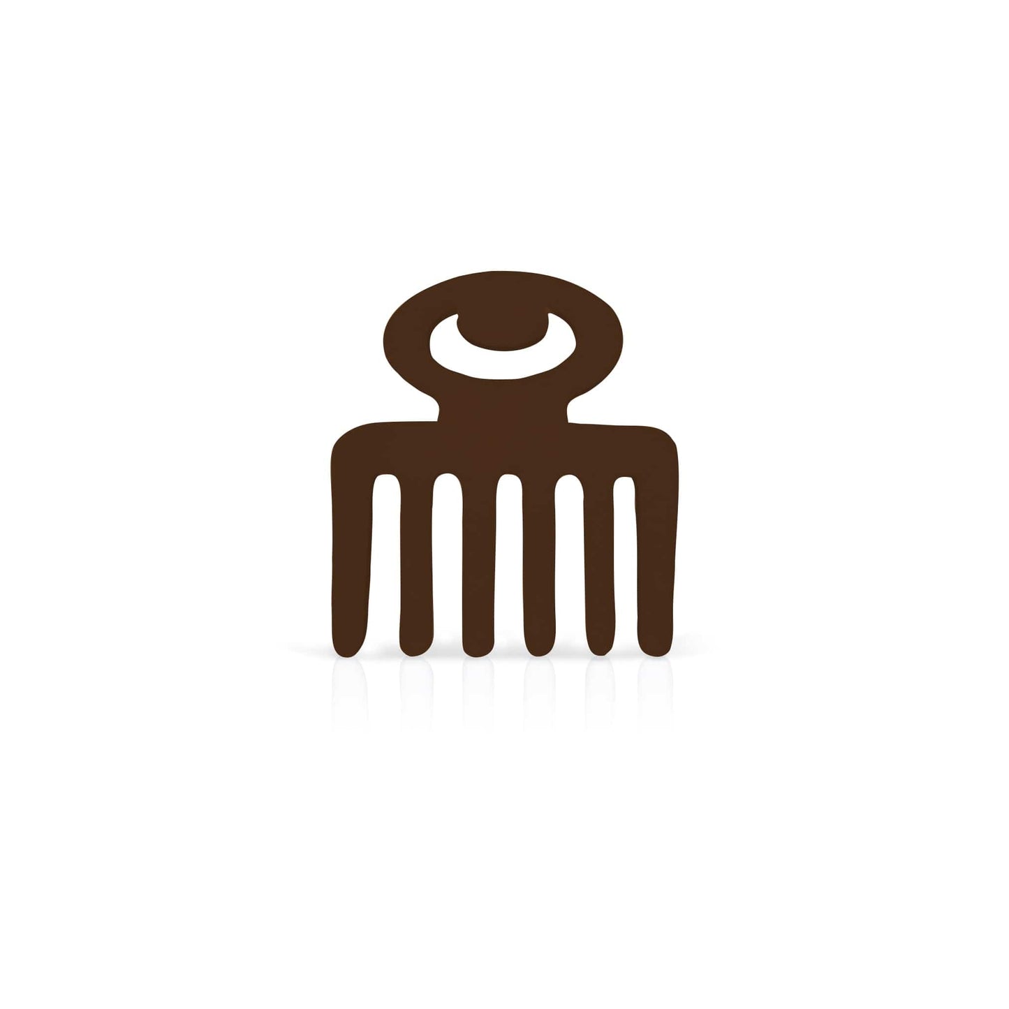coffee coloured Duafe adinkra coaster on white background.