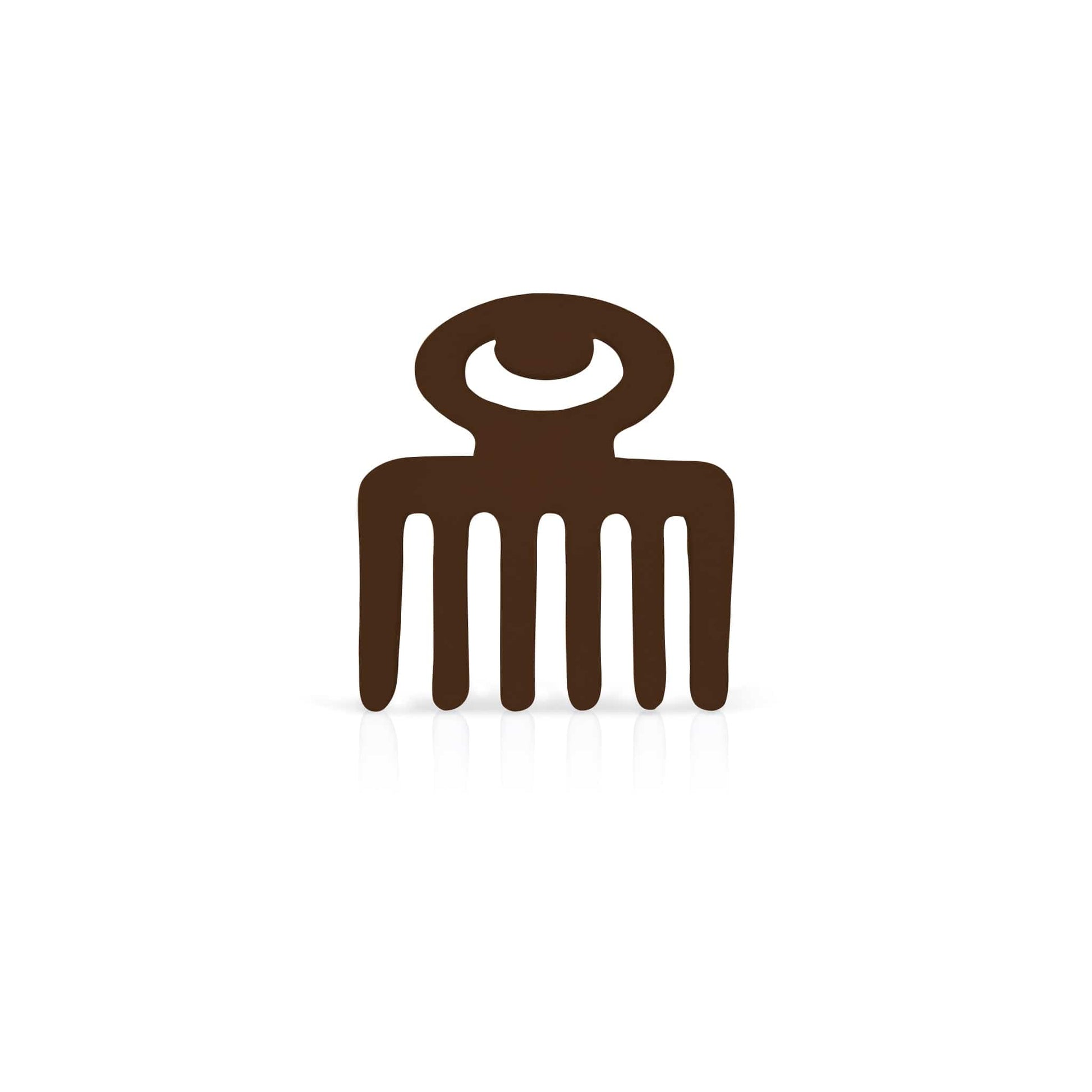 coffee coloured Duafe adinkra coaster on white background.