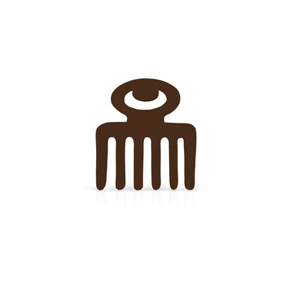 coffee coloured Duafe adinkra coaster on white background.