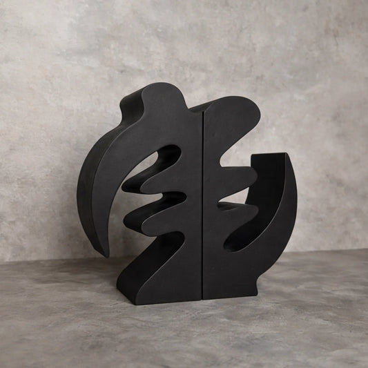 Black Gye Nyame Adinkra Bookends on grey background