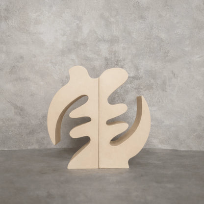 Beige Gye Nyame Adinkra Bookends on grey background