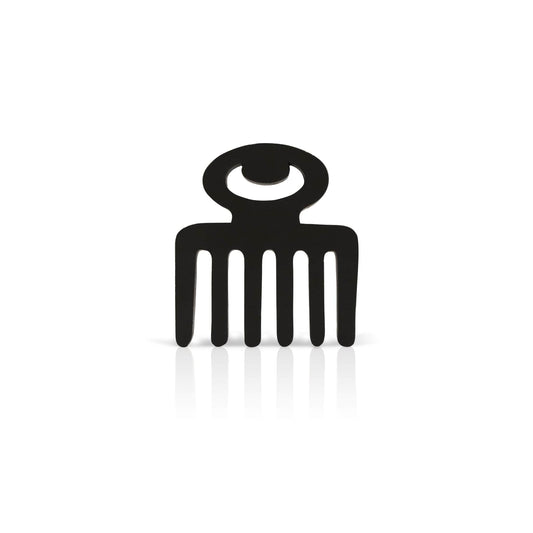 black Duafe adinkra coaster on white background.