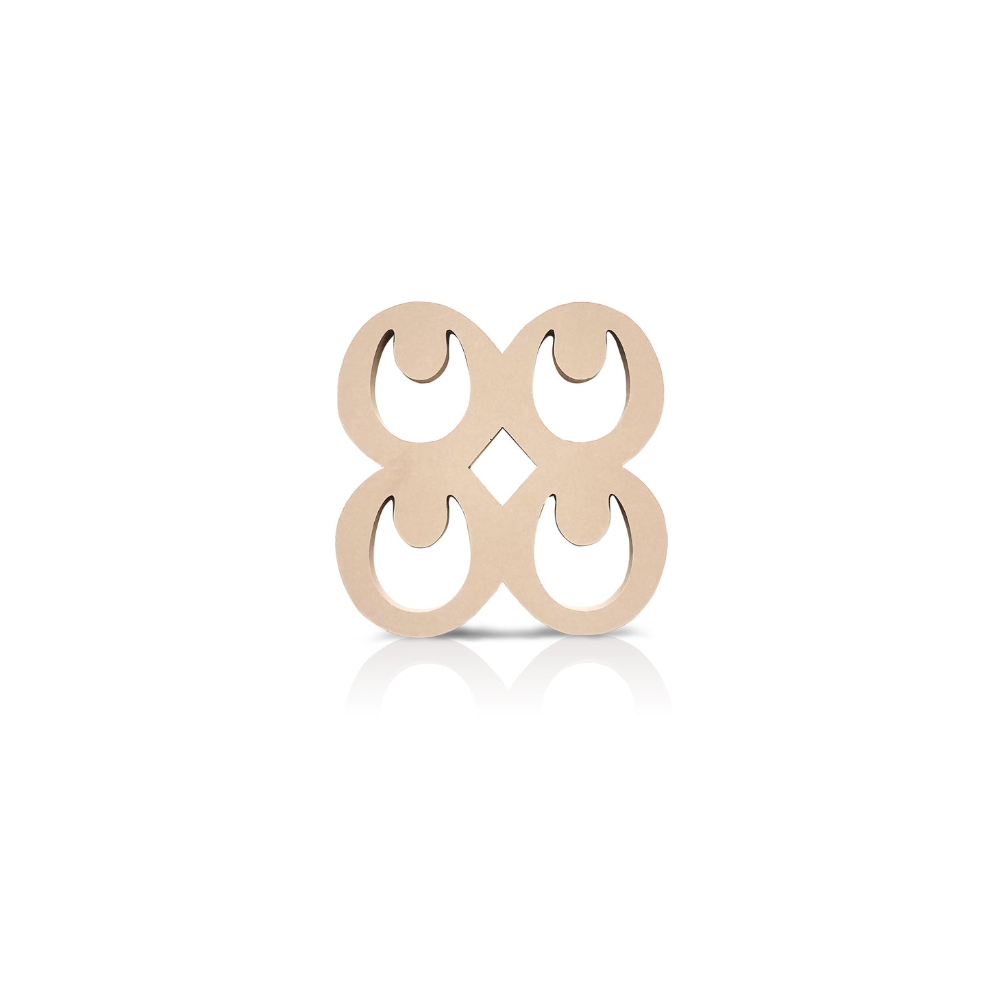 cream coloured Mate Masie adinkra coaster on white background.