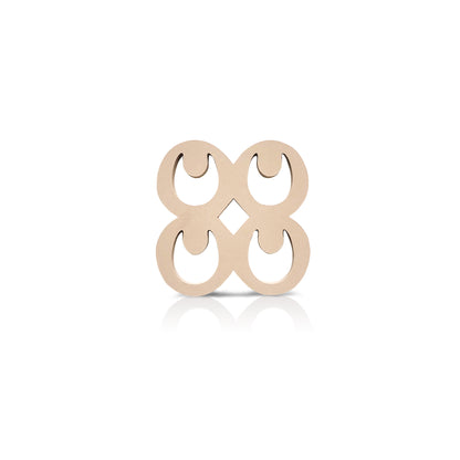 cream coloured Mate Masie adinkra coaster on white background.