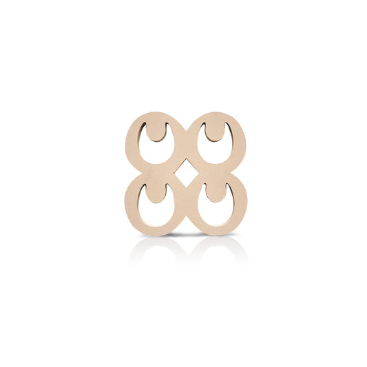 cream coloured Mate Masie adinkra coaster on white background.