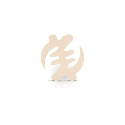 cream coloured Gye Nyame coaster on white background. 